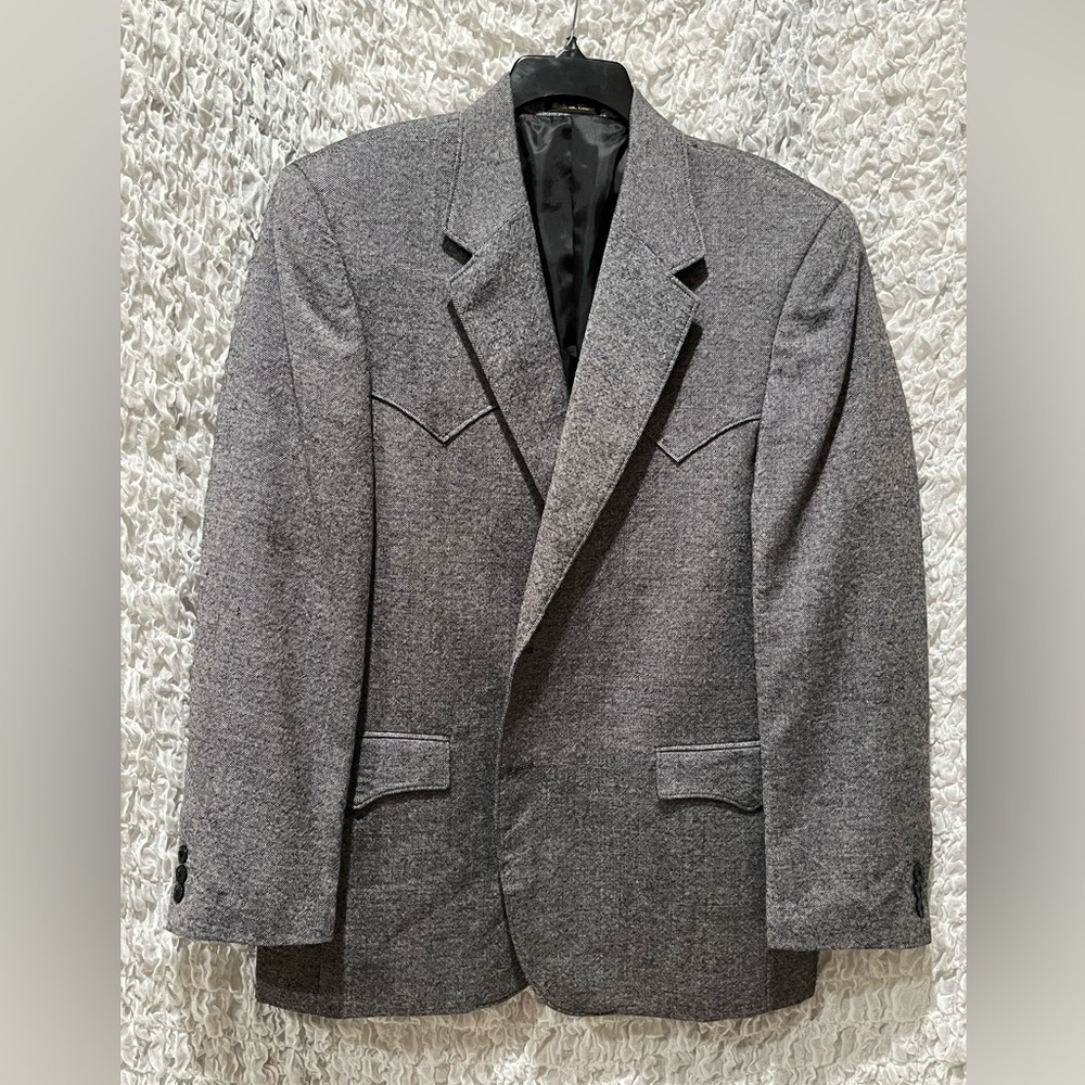 CIRCLE S DALLAS TX, 100% LAMBSWOOL, Classic Gray Men's Blazer SIZE 44R